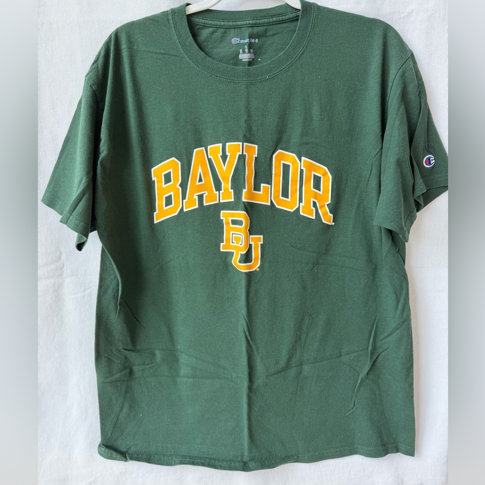 Champion Baylor Green and Gold T-Shirt Size Large